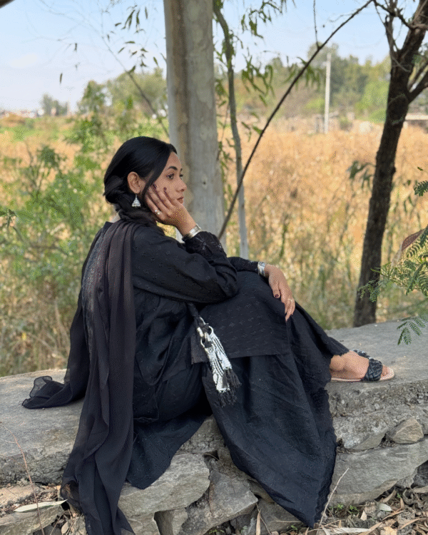 Black Chikankari Gharara (10) Black Chikankari Gharara