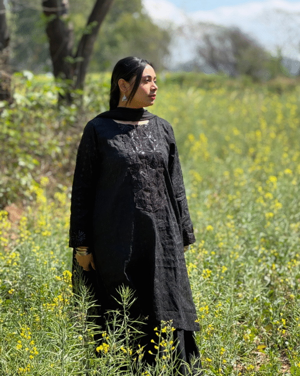 Black Chikankari Gharara (5) Black Chikankari Gharara