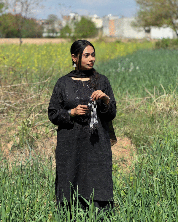 Black Chikankari Gharara (7) Black Chikankari Gharara